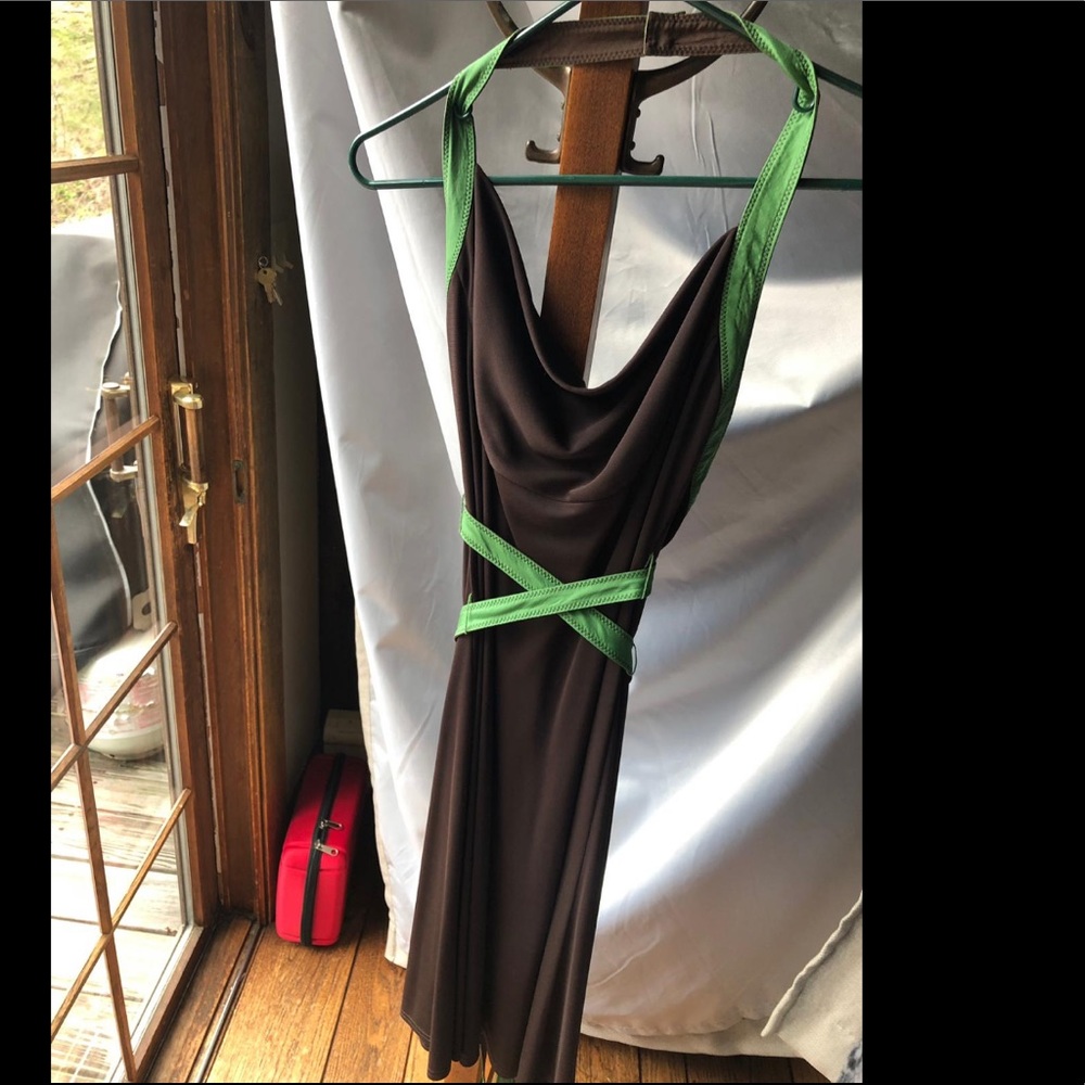 Phoebe dress - Brown and green-Size 2